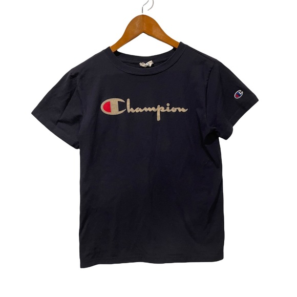Champion Logo T-Shirt Small Navy - Picture 1 of 5